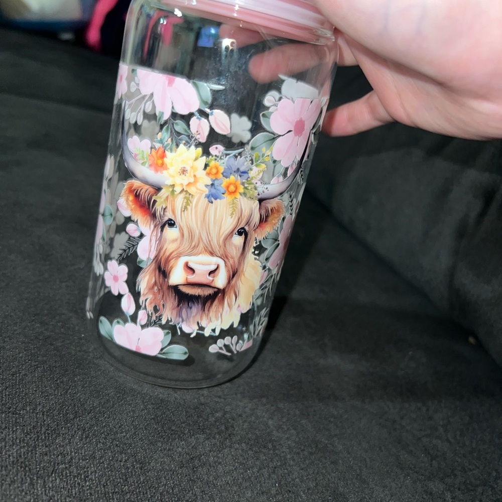 #12 Pink cow cup